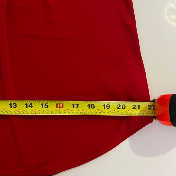 Michael Kors Tank Top Sz L Red Gold Beads Going Out Holiday Party Festive Blouse - Picture 12 of 13